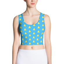 Load image into Gallery viewer, Blue and Yellow Color Block Crop Top
