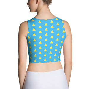 Blue and Yellow Color Block Crop Top
