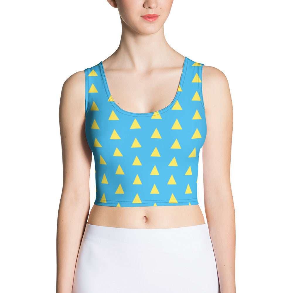 Blue and Yellow Color Block Crop Top