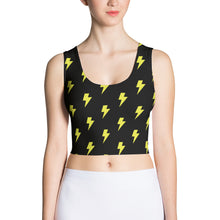 Load image into Gallery viewer, Yellow Lightning Bolts Crop Top
