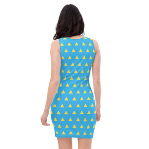 Yellow Triangles Color Block Dress