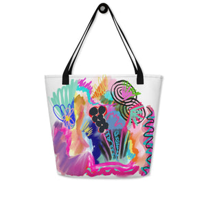 "Erratic Behavior" colorful tote bag - wearable contemporary art